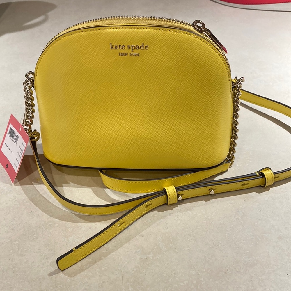 Kate Spade Yellow Dome Crossbody Bag with Chain Strap